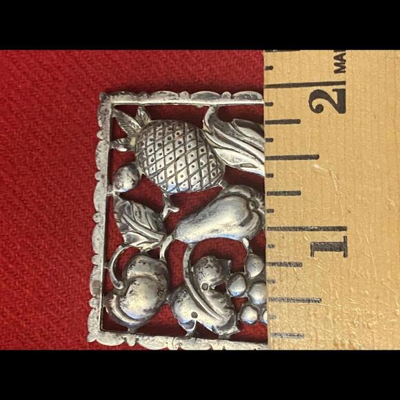 Vintage Sterling Silver Fruit Motif Pendant - Picture 6 of 7